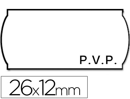 1500 etiquetas Meto PVC blanco lisas onduladas 26 x 12 mm.